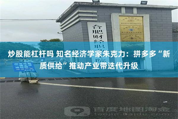 炒股能杠杆吗 知名经济学家朱克力：拼多多“新质供给”推动产业带迭代升级