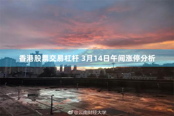 香港股票交易杠杆 3月14日午间涨停分析