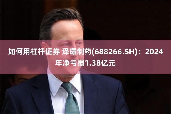 如何用杠杆证券 泽璟制药(688266.SH)：2024年净亏损1.38亿元