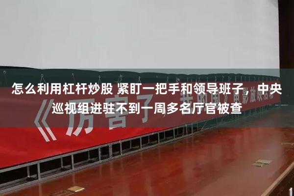 怎么利用杠杆炒股 紧盯一把手和领导班子，中央巡视组进驻不到一周多名厅官被查